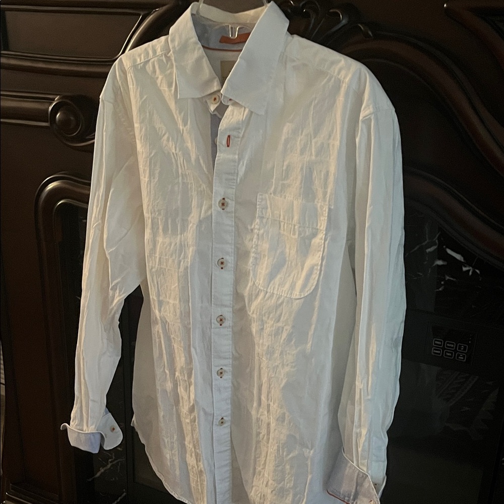 Tommy Bahama Jeans White Casual Button Down Shirt SZ L